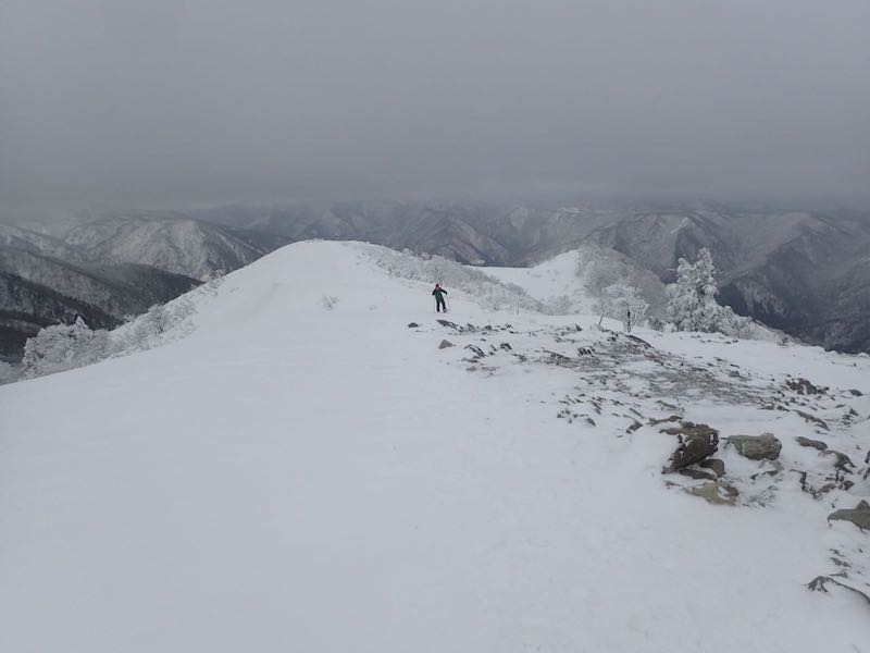 真っ白い武奈ヶ岳西南稜