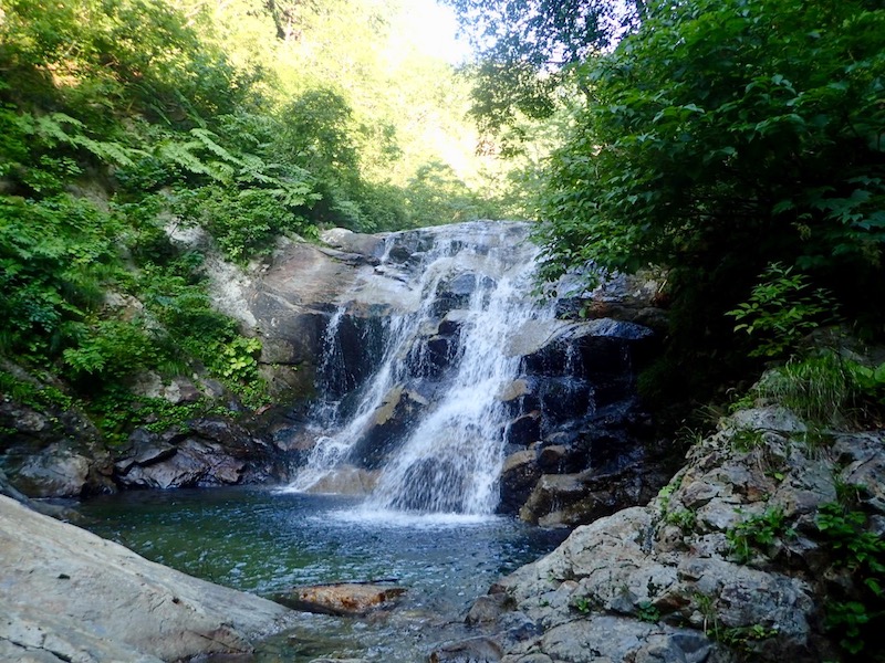 右の草付き脇を登る