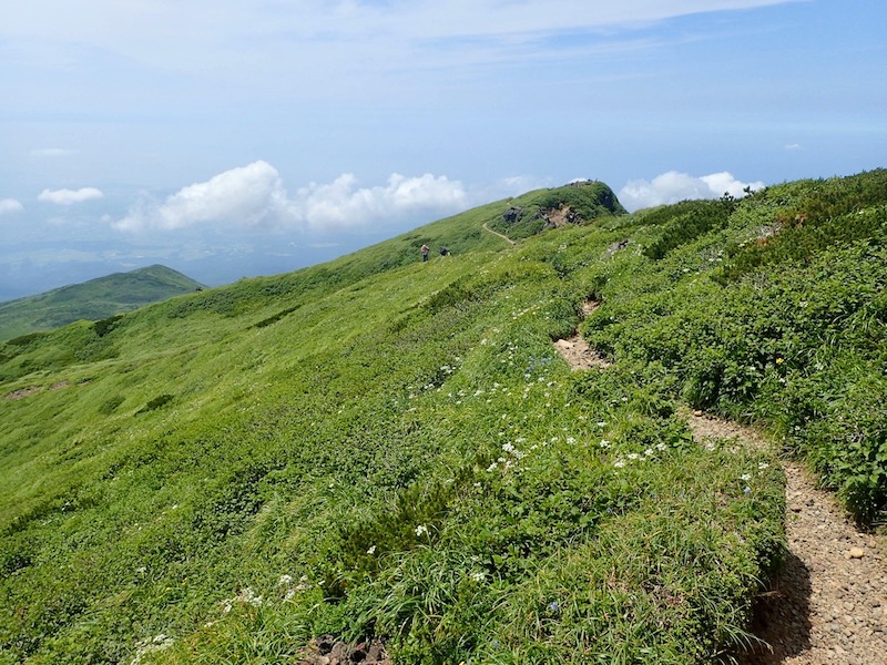 外輪山の稜線の気持ち良い道