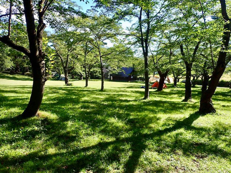 岩木神社上のキャンプ場