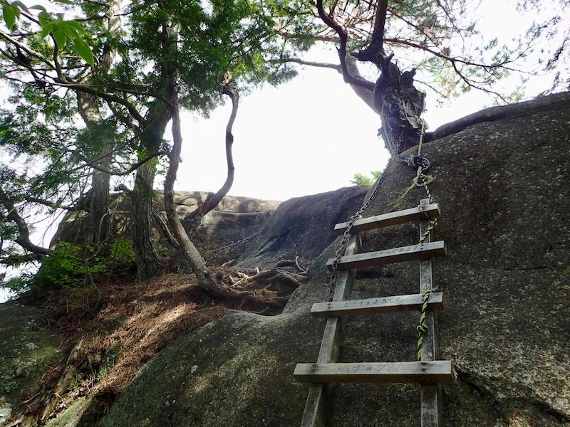 笹間ヶ岳のハシゴと鎖