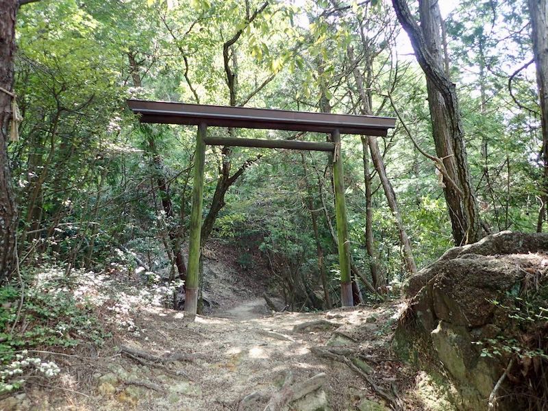 笹間ヶ岳への道で鳥居現る