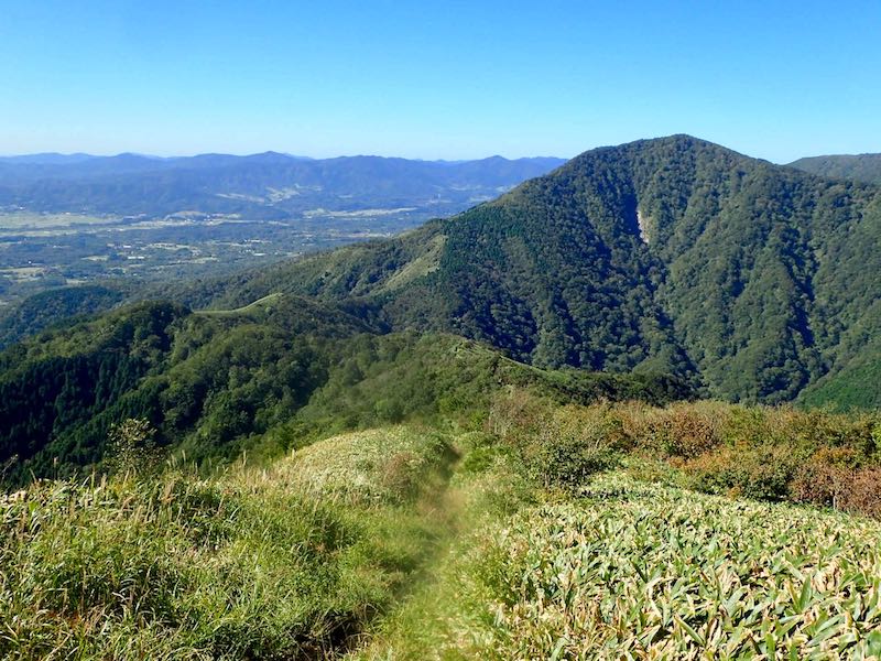 中蒜山との鞍部に向け下る