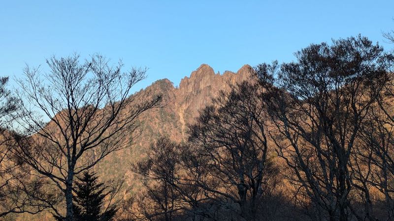 残照の傾山