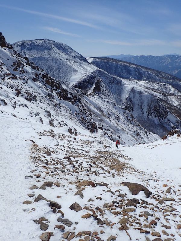 クーロワールを登る登山者